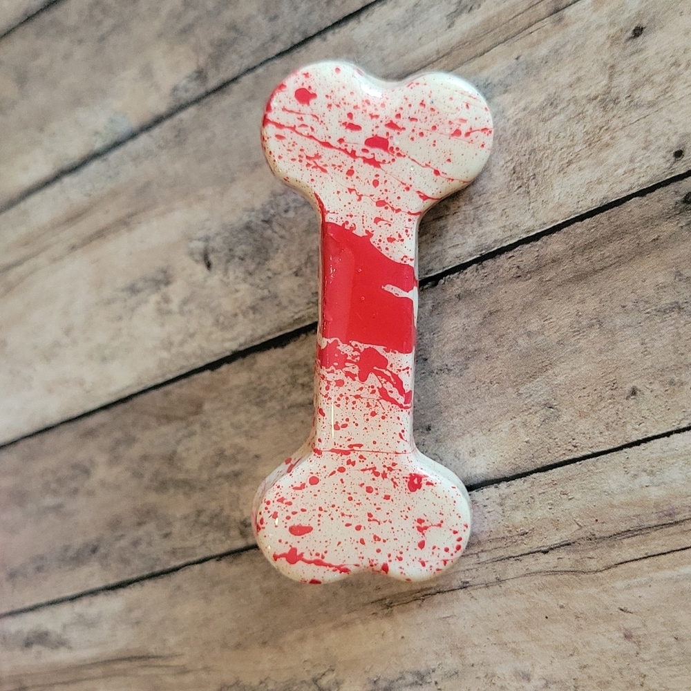 Blood Spatte Bone Hairclip